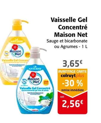 Colruyt Maison net vaisselle gel concentré offre