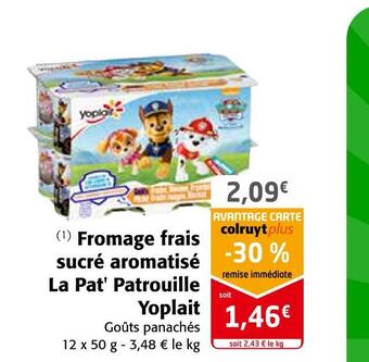 Colruyt Yoplait fromage frais sucré aromatisé la pat' patrouille offre