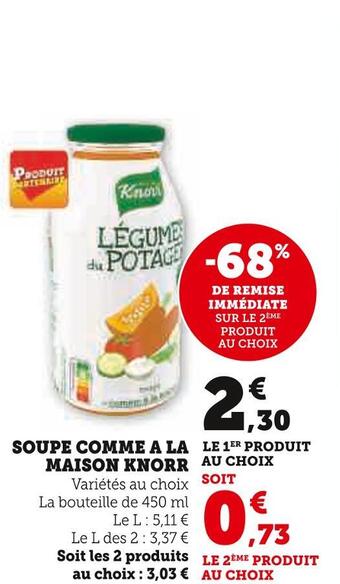 Super U Knorr soupe comme a la maison offre