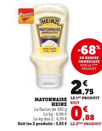Super U Heinz mayonnaise offre