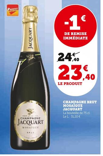 Super U Jacquart champagne brut mosaïque offre