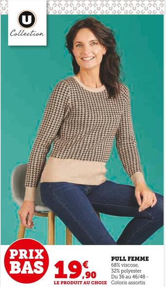 Super U U collection pull femme offre