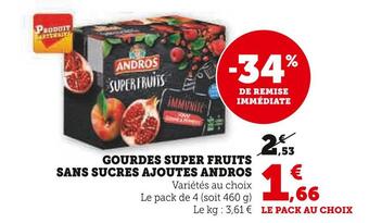 Super U Andros gourdes super fruits sans sucres ajoutes offre