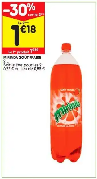 Leader Price Mirinda goût fraise offre