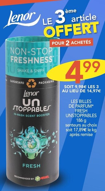 Stokomani Lenor les billes de parfum* fresh unstoppables offre