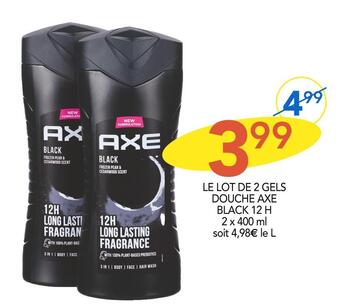 Stokomani Axe le lot de 2 gels douche black 12 h offre