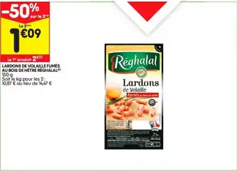 Leader Price Lardons de volaille fumés au bois de hétre Réghalal offre