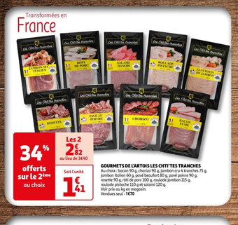 Auchan GOURMETS DE L'ARTOIS LES CHTI'TES TRANCHES offre