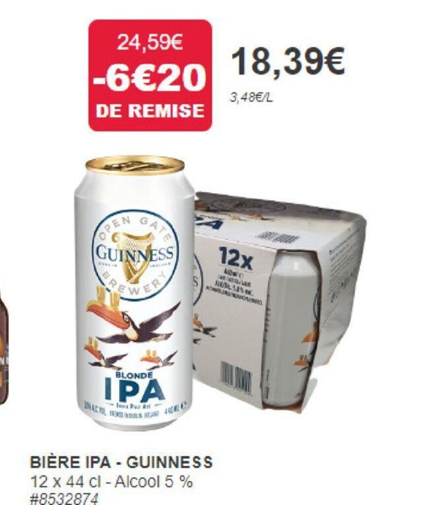 Promo BIÈRE IPA GUINNESS chez Costco
