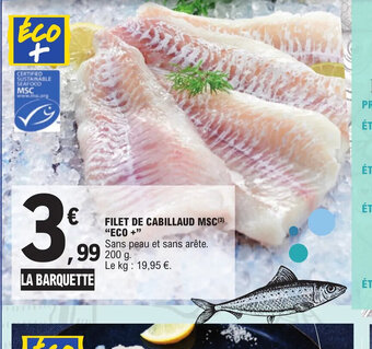 E.Leclerc FILET DE CABILLAUD MSC ECO offre