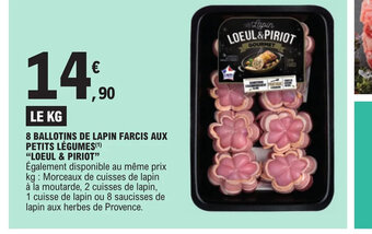 E.Leclerc 8 BALLOTINS DE LAPIN FARCIS AUX PETITS LÉGUMES offre