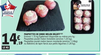 E.Leclerc PAUPIETTES DE DINDE MELON ORLOFF offre