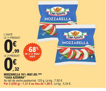 E.Leclerc MOZZARELLA 16% MAT.GR offre