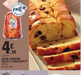 E.Leclerc GÂCHE TRANCHÉE ÉCLATS 3 CHOCOLATS offre