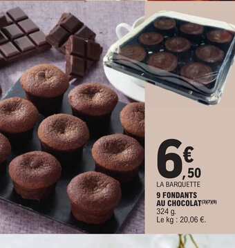 E.Leclerc 9 FONDANTS AU CHOCOLAT offre