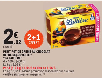 E.Leclerc PETIT POT DE CRÈME AU CHOCOLAT offre