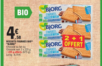 E.Leclerc BISCUITS FOURRÉS BIO BJORG offre