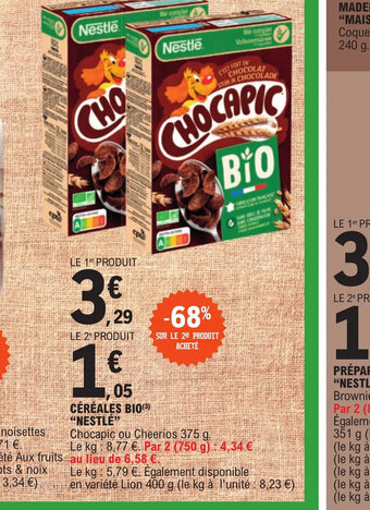 E.Leclerc CÉRÉALES BIO NESTLÉ offre