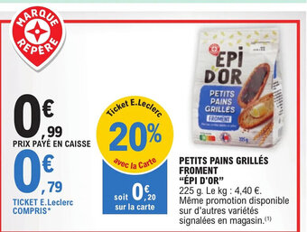PETITS PAINS GRILLÉS FROMENT