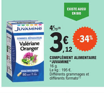 E.Leclerc COMPLÉMENT ALIMENTAIRE JUVAMINE offre