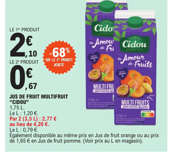 E.Leclerc JUS DE FRUIT MULTIFRUIT CIDOU offre