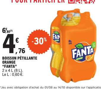 E.Leclerc BOISSON PÉTILLANTE ORANGE FANTA offre