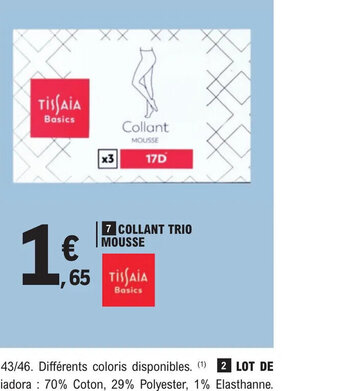 E.Leclerc 7 COLLANT TRIO MOUSSE offre