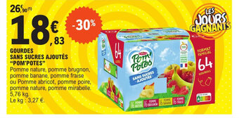 E.Leclerc GOURDES SANS SUCRES AJOUTÉS "POM'POTES" offre