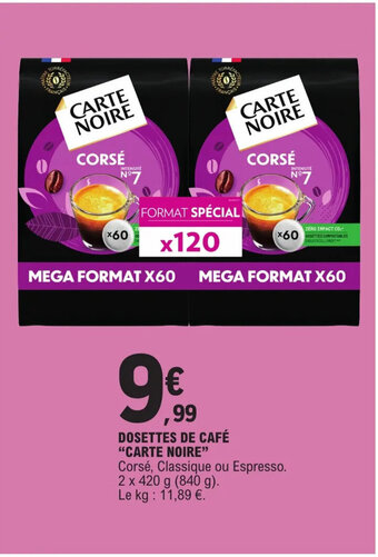 DOSETTES DE CAFĂ "CARTE NOIRE"