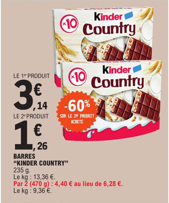 E.Leclerc BARRES "KINDER COUNTRY" offre