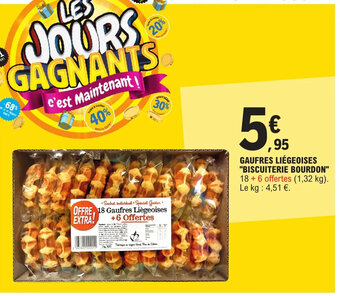 E.Leclerc GAUFRES LIÉGEOISES "BISCUITERIE BOURDON" offre