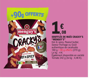 E.Leclerc SOUFFLÉS DE MAÏS CRACKY'S "MENGUY'S" offre