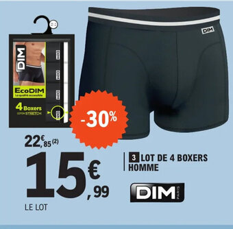 E.Leclerc LOT DE 4 BOXERS HOMME offre
