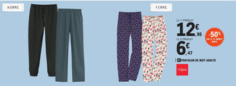 E.Leclerc PANTALON DE NUIT ADULTE offre