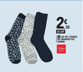 E.Leclerc LOT DE 3 PAIRES DE CHAUSSETTES FEMME offre