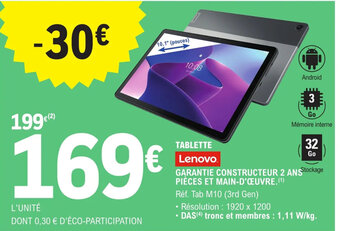 E.Leclerc TABLETTE Lenovo offre