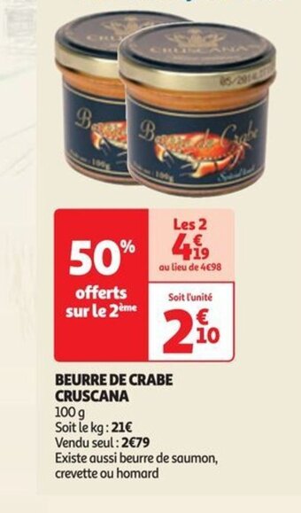 Auchan BEURRE DE CRABE CRUSCANA offre