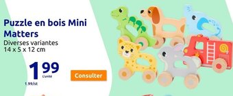 Action Puzzle en bois Mini Matters offre