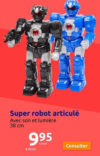 Action Super robot articulé Avec son et lumière 38 cm offre