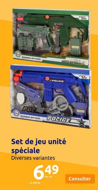 Action Set de jeu unité spéciale offre