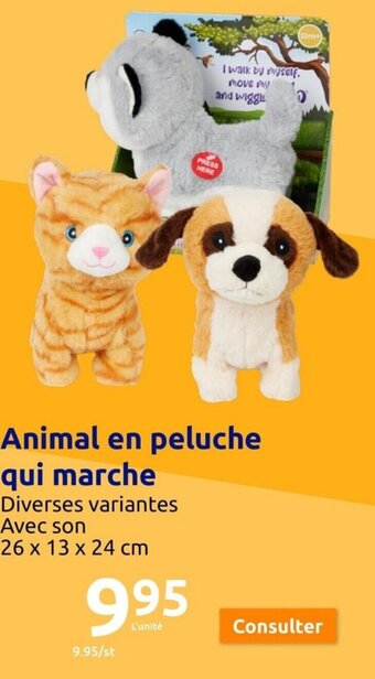Action Animal en peluche qui marche offre