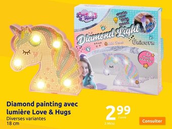 Action Diamond painting avec lumière Love & Hugs offre