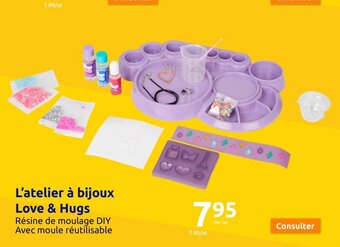 Action L'atelier à bijoux Love & Hugs Résine de moulage DIY Avec moule réutilisable offre