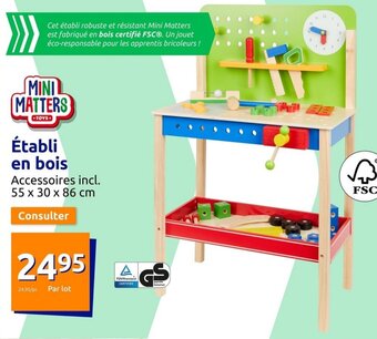Action Établi en bois offre