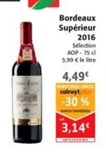 Colruyt Bordeaux Supérieur 2016 offre