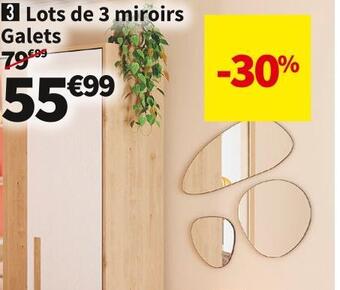Lots de 3 miroirs galets