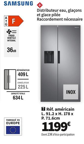 Conforama Samsung réf. américain rs6ja8810s9 offre