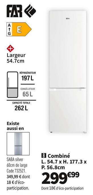 Conforama Far réf.combiné cb2623w offre