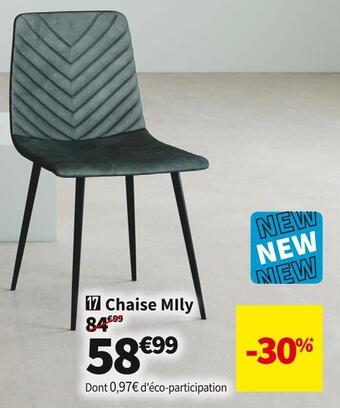 Chaise velours mily