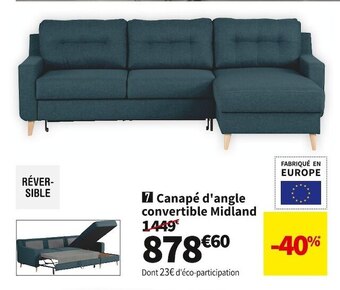Conforama Canape d'angle convertible reversible midland offre